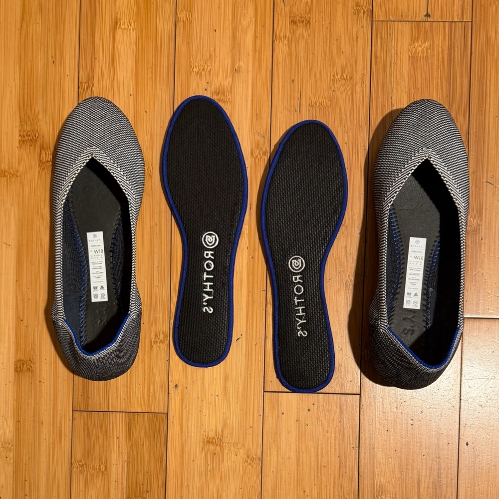 Rothy’s RETIRED The Flat in Cloud Grey Birdseye Size 10 - Picture 9 of 13